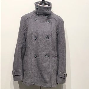 BNCI Blanc Noir dark gray wool blend coat XL